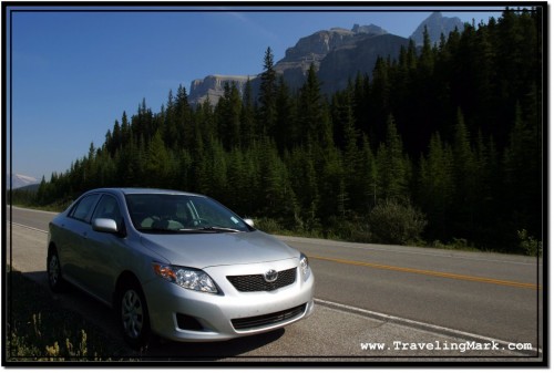 Photo: Silver Toyota Corolla I Rented for a Week from Hertz to Drive Through the Canadian Rockies