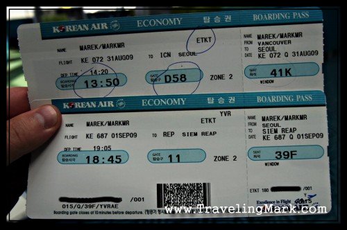 Korean Air Boarding Passes