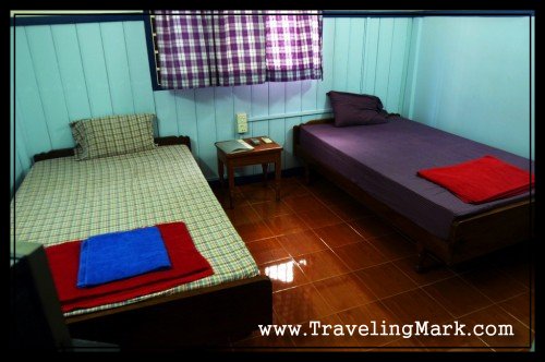 Bed in the Guestroom at Two Dragons, Siem Reap, Cambodia