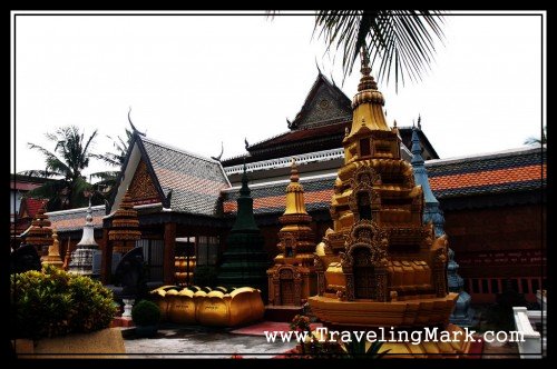 Colorful Settings of Wat Preah Prom Rath Temple and Pagoda in Siem Reap