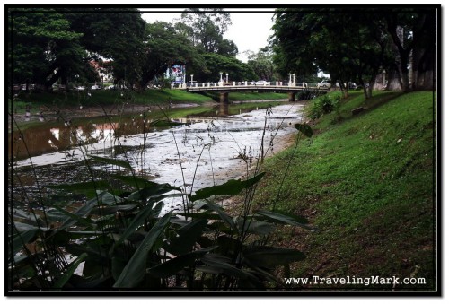 Water in the Siem Reap River is Dirty. Human and Chemical Waste Pollute the Water Dubbed by Garbage that's Not Bio Degradeable