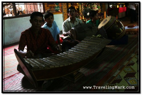 Photo: Pinpeat Orchestra with Roneat Ek on the Left, Sampho in the Middle and Skor Thom on the Right