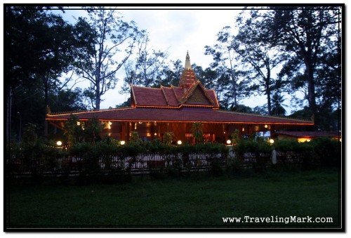 Preah Ang Chek Preah Ang Chorm Shrine Photographed at Dusk, Before Full Night Set In