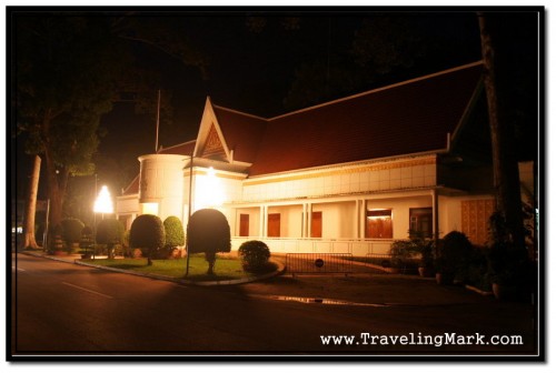 Royal Residence in Siem Reap is Illuminated at Night