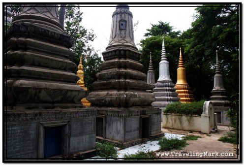 Notice the Doorway at the Base of These Stupas