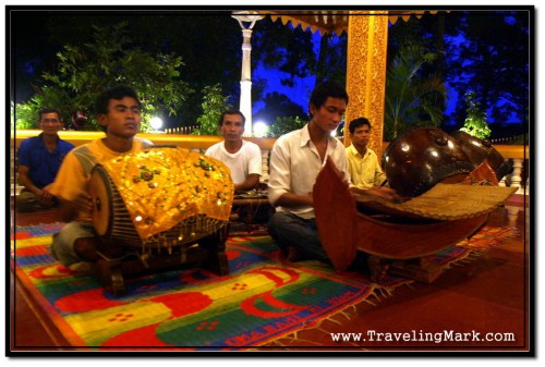 Traditional Khmer Band Playing Music at Preah Ang Chek Preah Ang Chorm Shrine