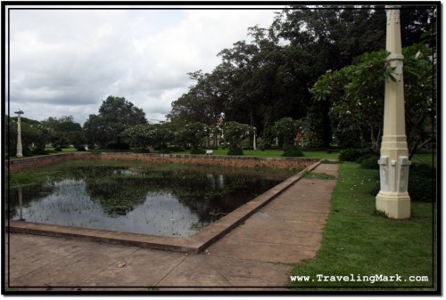 Photo: Large Pond with Decorative Light Posts