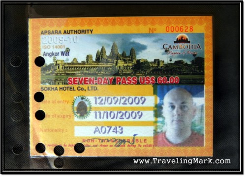 Photo: Seven Day Pass to Angkor Costs $60 US, Contains a Photo and is Laminated. Holes Are Punched Upon Each Visit
