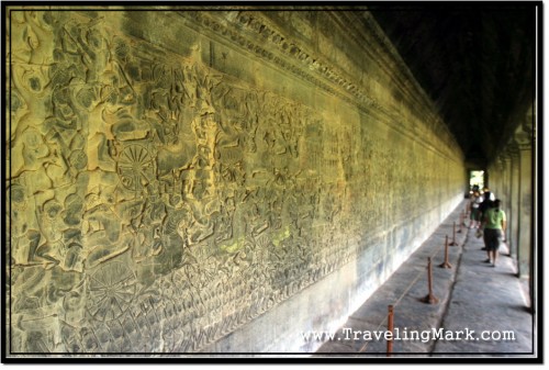 Photo: Bas Reliefs Surround Central Angkor Wat - This One Depicts Battle of Kuru
