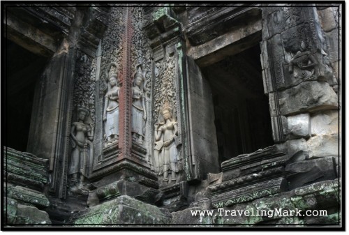 Photo: Fine Apsara Carvings on Thommanon Central Sanctuary - Notice Outer Apsaras with Different Skirts Than Inner Ones Photo: Fine Apsara Carvings on Thommanon Central Sanctuary - Notice Outer Apsaras with Different Skirts Than Inner Ones