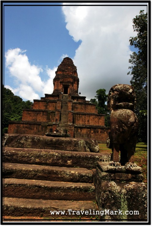 Photo: East Gopura (Entrance Gate) With Remnants of Lion Guardian Was Part of Wall That Encircled Baksei Chamkrong