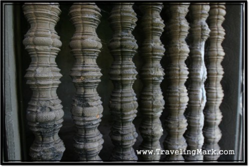 Photo: Lathe Turned Decorated Windows on Angkor Wat - Exterior Wall