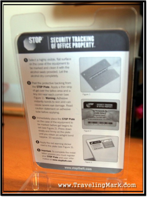 Photo: Stop Theft Kit Contained Installation Instructions