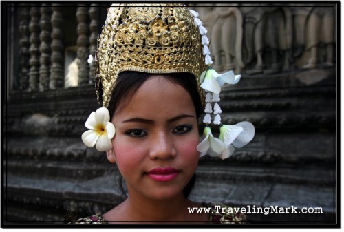 Photo: Cambodian Girl Dressed Up as Apsara - Divine Messenger Between Humans and Gods