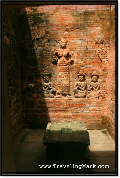 Photo: Bas Relief of Lakshmi Goddess, Consort of Vishnu at Prasat Kravan