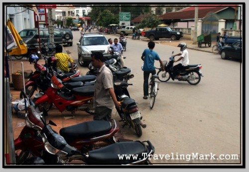 Photo: Cambodia - Motorcycle is More Dangerous so Bicyclist Will Be Cut Off