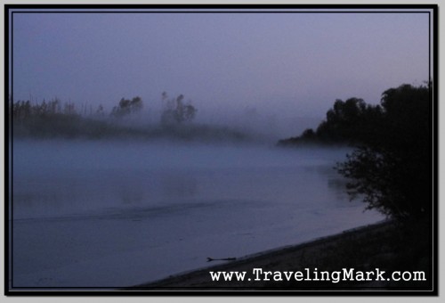 Photo: Just Before Sun Rise, When Temperature Was at Its Lowest, the Lake Started to Turn Into Vapor Photo: Just Before Sun Rise, When Temperature Was at Its Lowest, the Lake Started to Turn Into Vapor