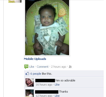 Photo: Facebookers Like to Go an Extra Mile to Make Themselves and Their Dependents Look Like Desperate Show Offs