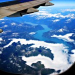 Breathtaking Mountain Scenery Viewed from Above, Partially Covered in Clouds