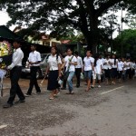 Funeral Party in Cambodia Wearing White Shirts