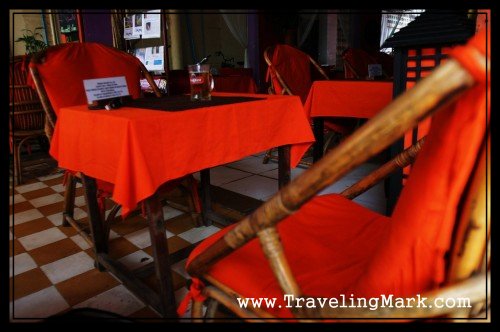 When Dining at Khmer Family Restaurant, You Get Seated on Comfortable Chairs Made of Bamboo 