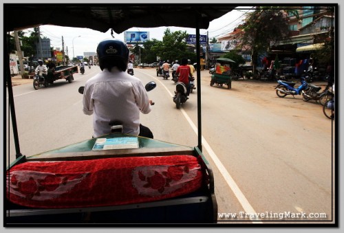 Riding a Tuk Tuk Down National Road #6 in Siem Reap, Cambodia