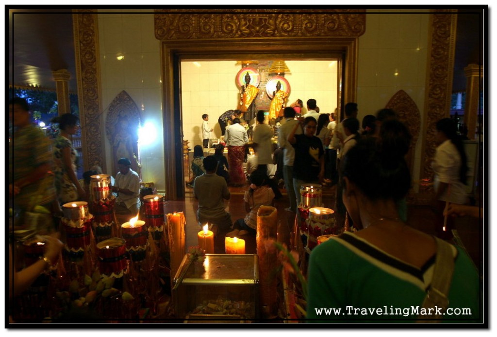 Buddhist Devotees Gathered Round Preah Ang Chek Preah Ang Chorm Shrine to Commemmorate Pchum Ben Festival