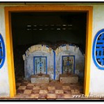 Insides of Larger Stupa with Open Door Housing Two Tomb Stones