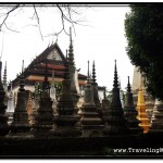 Stupas at Wat Bo Pagoda in Siem Reap, Cambodia