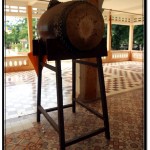 Photo: Large Hand Crafted Drum at Doorsteps to Wat Damnak Temple