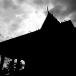 Photo: Wat Kesararam Silhouette Against Hot Cambodian Sky