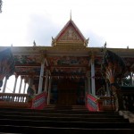 Photo: Rear Entrance to Wat Keseram Main Temple with Lion Guarding the Stairs