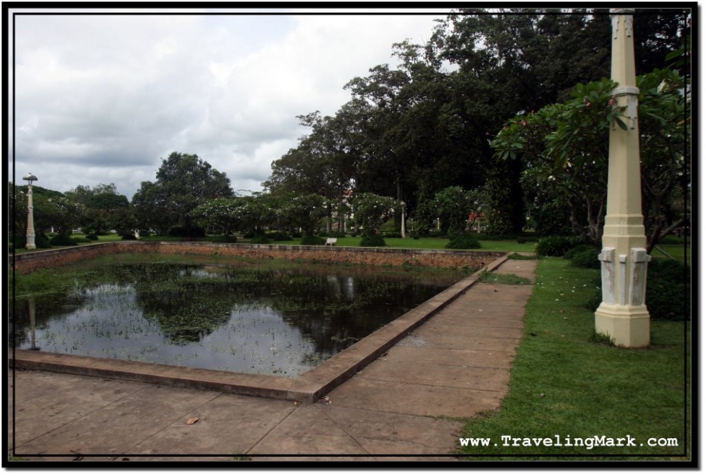 Photo: Large Pond with Decorative Light Posts