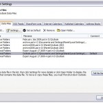 Photo: Account Settings Dialog Box with Data Files Tab in Microsoft Outlook 2007