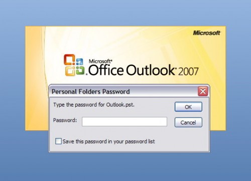 Photo: Password Protected Login To Microsoft Outlook 2007