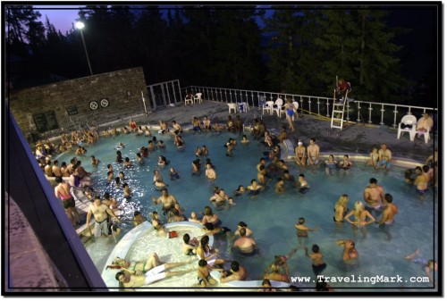 Photo: Upper Hot Springs in Banff at Night with Naturally Heated, Mineral Rich Water