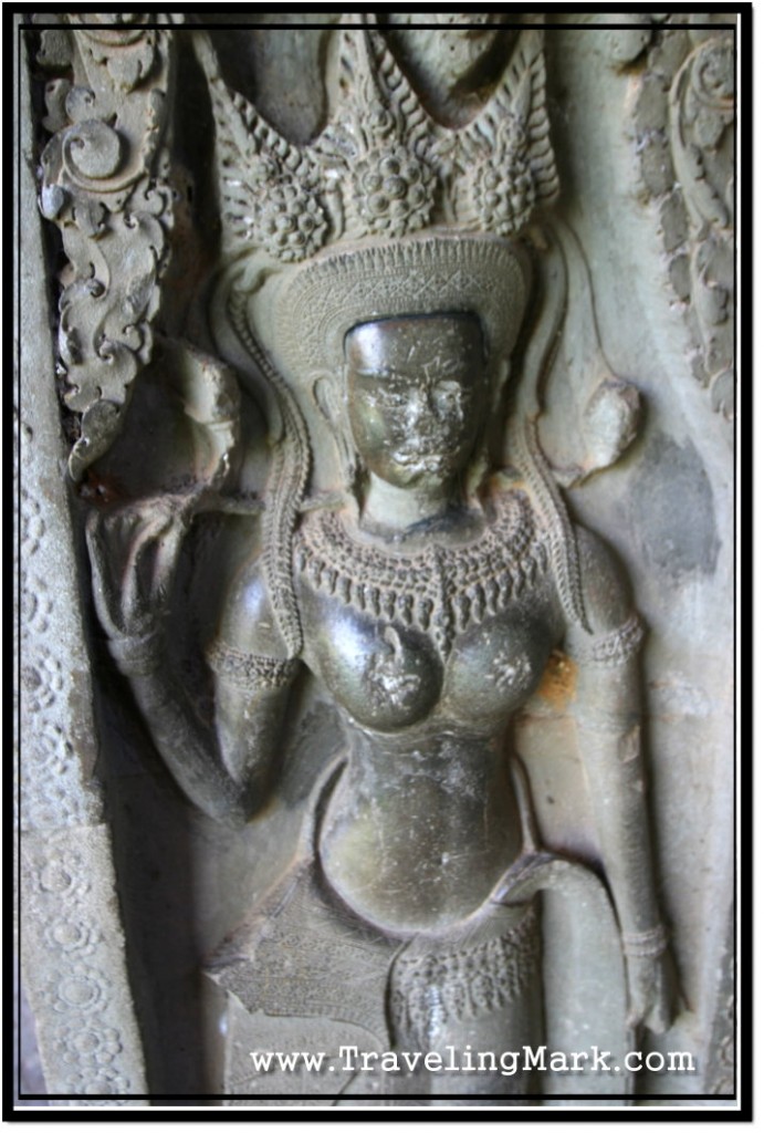 Photo: Guardian Spirit of Apsara Adorning the Wall of Angkor Wat