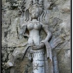 Photo: Badly Damaged Carving of an Apsara Dancer