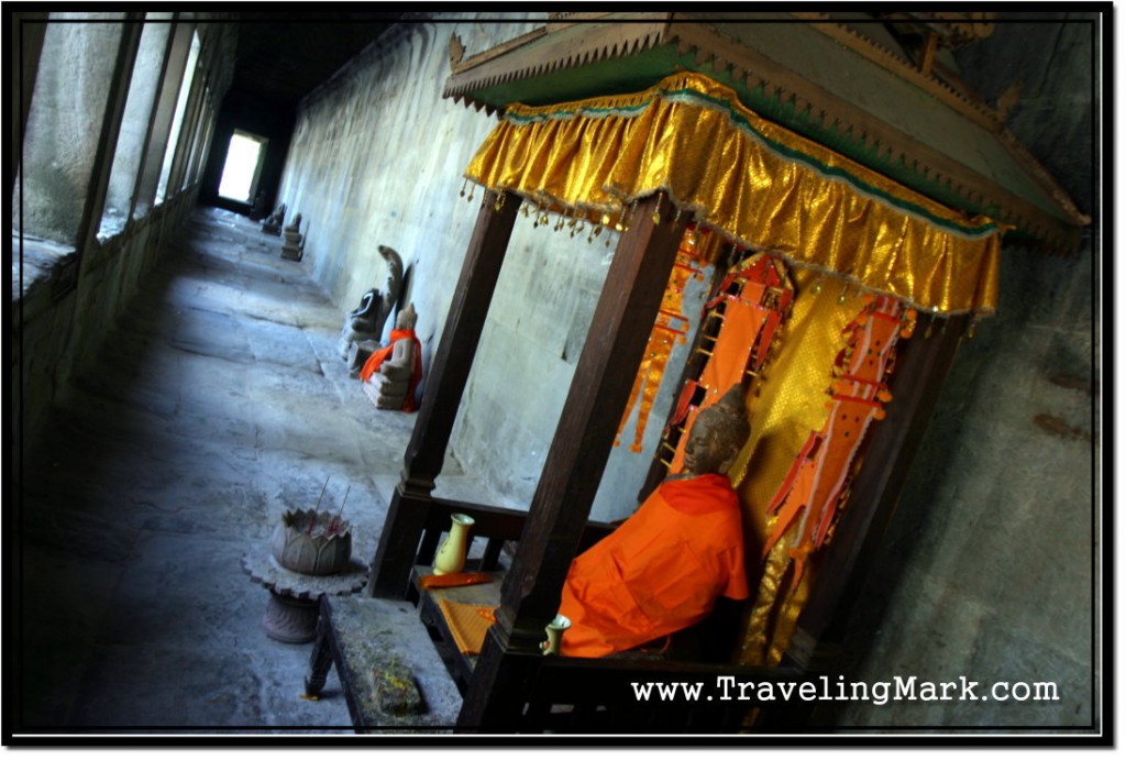 Photo: Decorated Depiction of Buddha From First Level of Central Angkor Wat