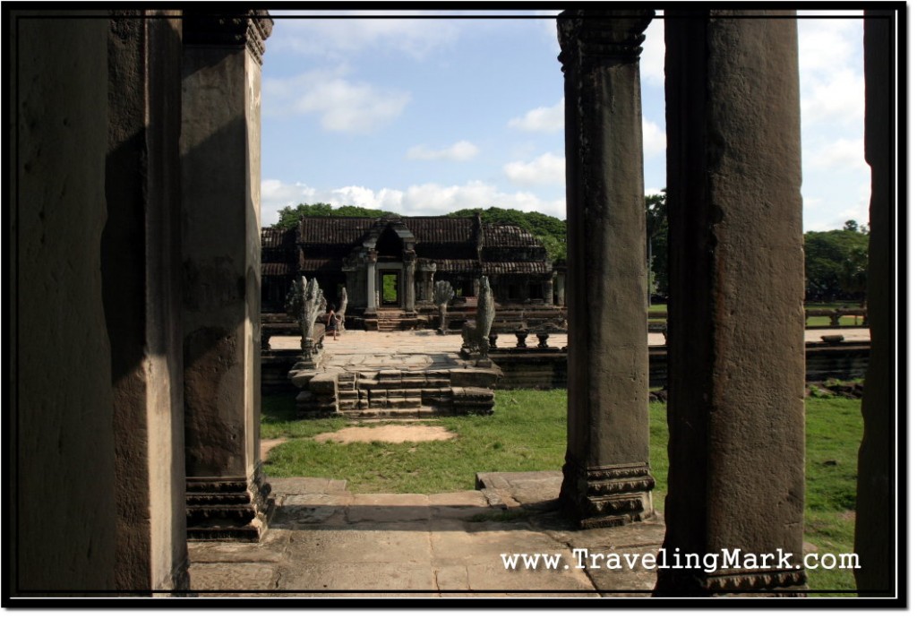 Photo: View of One Library from Another Library Across the Sandstone Causeway