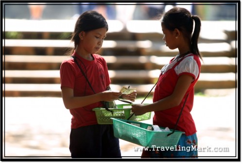 Photo: Instead of Sending Them to School Parents Equip Their Kids to Sell Junk to Tourists (Angkor Wat)