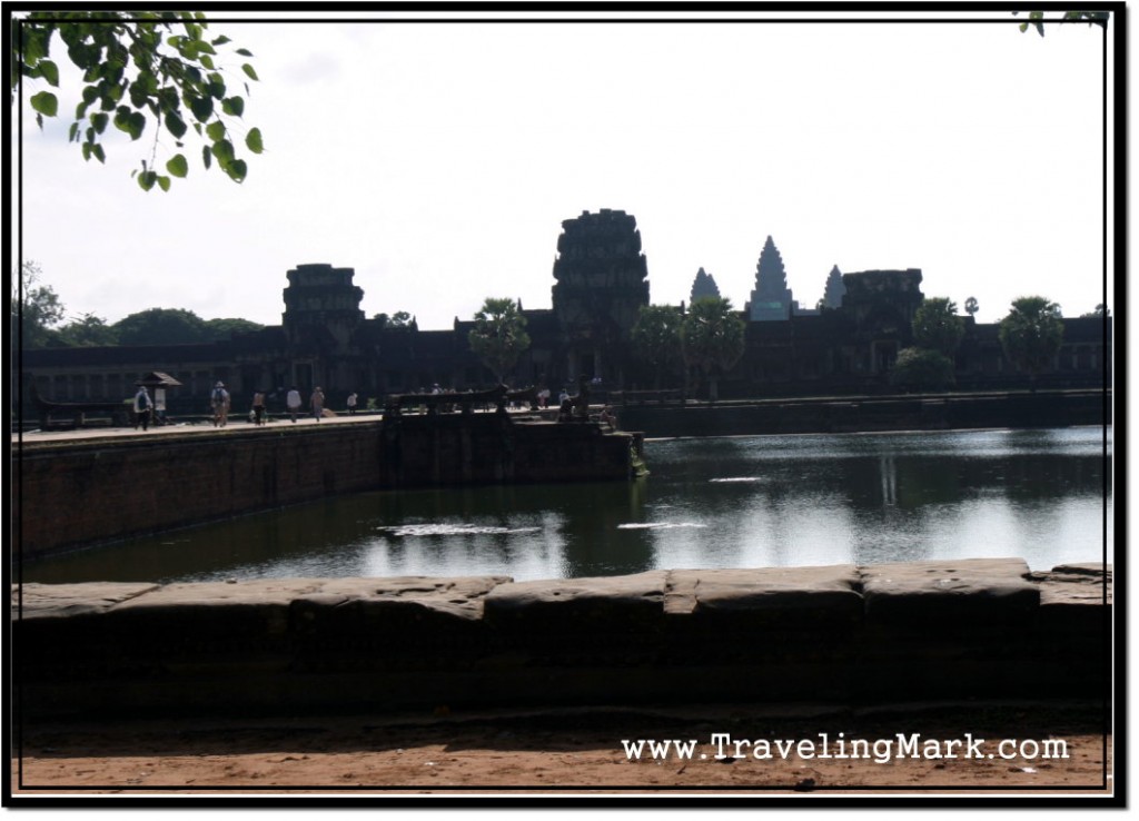 Photo: Main Gate to Angkor Wat Facing West with Stone Bridge Over the Moat