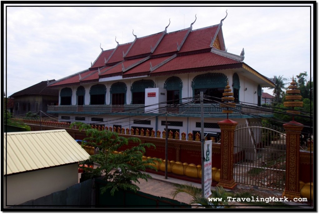 Photo: View of Preah Prom Roth Pagoda Through Window of Prohm Roth Guesthouse