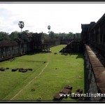 Photo: View of the Grass Covered Area and the Wall from the Second Level of Angkor Wat Temple