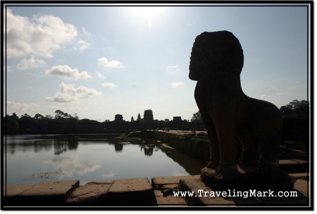 Photo: Stone Lion, Guardian of the Entrance to Angkor Wat