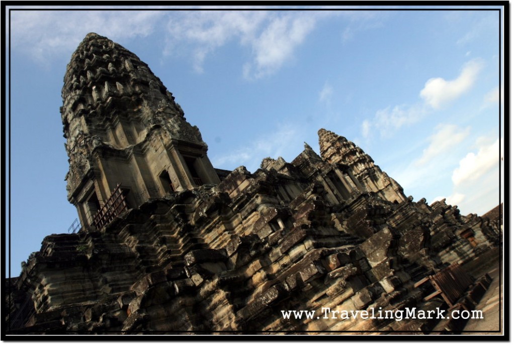 Photo: Angkor Wat Towering Towards Blue Cambodian Sky