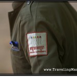 Photo: Apsara Authority Inspector at an Entrance to One of Angkor Temples