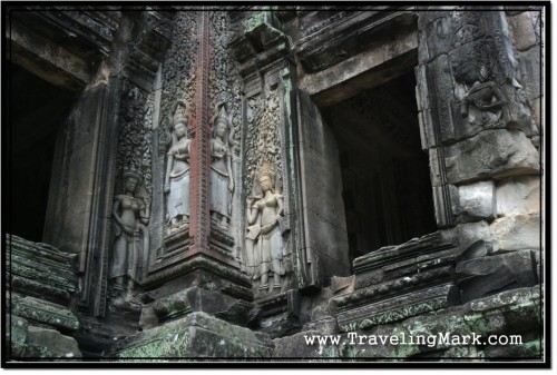 Photo: Fine Apsara Carvings on Thommanon Central Sanctuary - Notice Outer Apsaras with Different Skirts Than Inner Ones