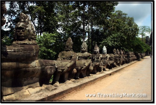 Photo: 54 Apsaras Hold the Body of Naga at Angkor Thom South Gate