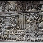 Photo: Bas Reliefs Depicting the War Against Armies of Cham - Exterior Wall of Bayon